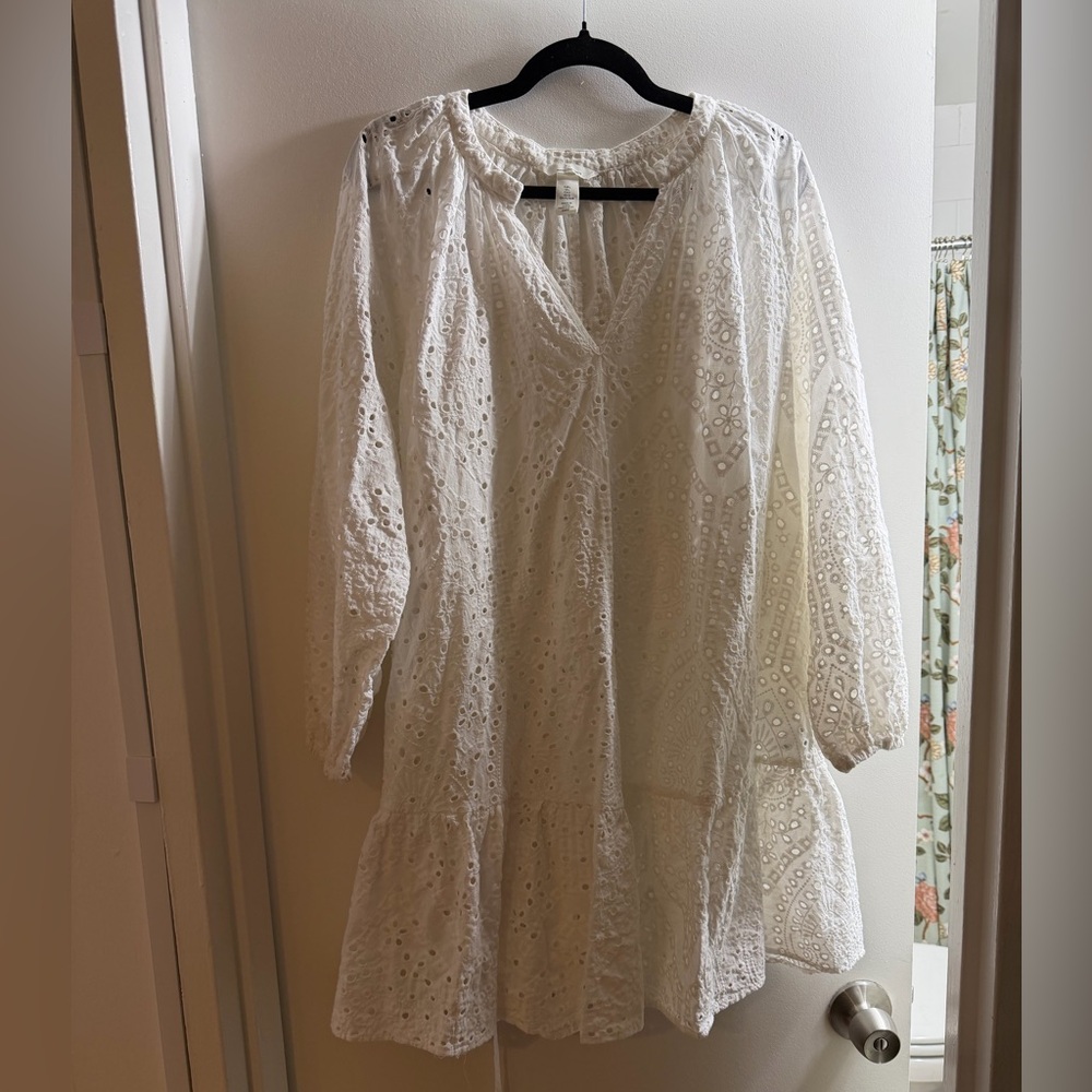 Eyelet Maternity Tie Waist Dress